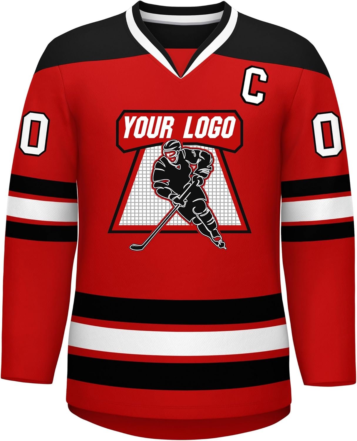 Custom Hockey Jersey Stitched or Printed Name Number Personalized V-Neck Athletic Hockey Jersey for Men Women Youth