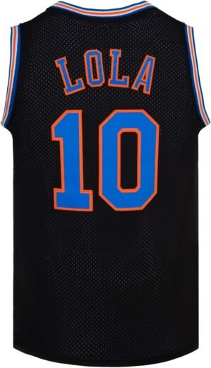 Mens Basketball Jerseys #10 Lola Space Movie Jersey Shirts White/Black
