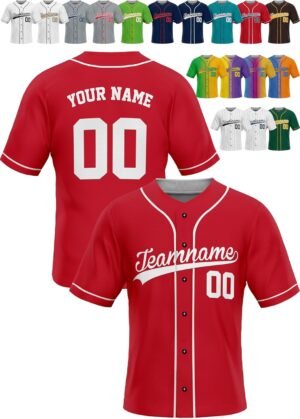 Personalized Baseball Jerseys – Custom Baseball Team Sport Uniforms for Men, Women, Girls, Boys – Customize Your Own Jerseys