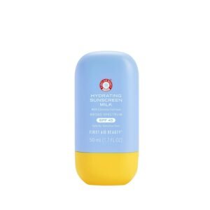 First Aid Beauty – Hydrating Sunscreen Milk with Colloidal Oatmeal, Broad Spectrum SPF 45, Non-comedogenic SPF Formula Helps Nourish Skin with Organic UV Filters & Glycerin, 24-hour Hydration, 1.7 oz