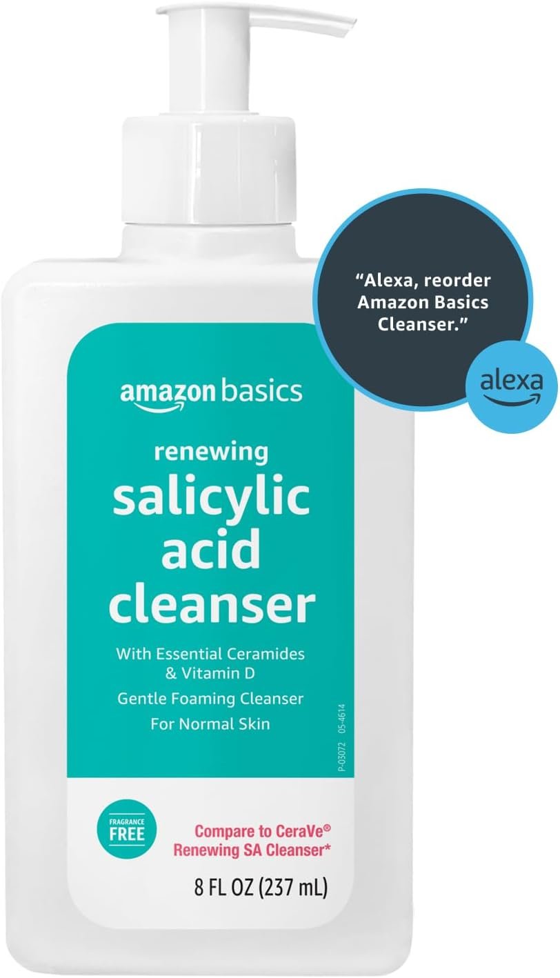 Amazon Basics Cleanser Face Wash - Renewing Salicylic Acid with Ceramides & Vitamin D, 8 fl oz, 1-Pack - Image 7