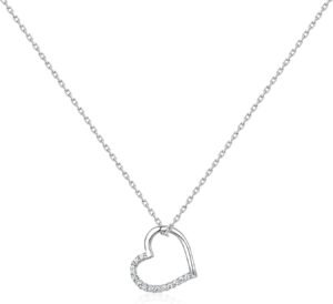 Raelyn&Bev. L’Amour Collection Jewelery,Heart Pendant Necklace,Choker Necklaces For Women, Girls with Polishing Cloth and Velvet Drawstring Bag