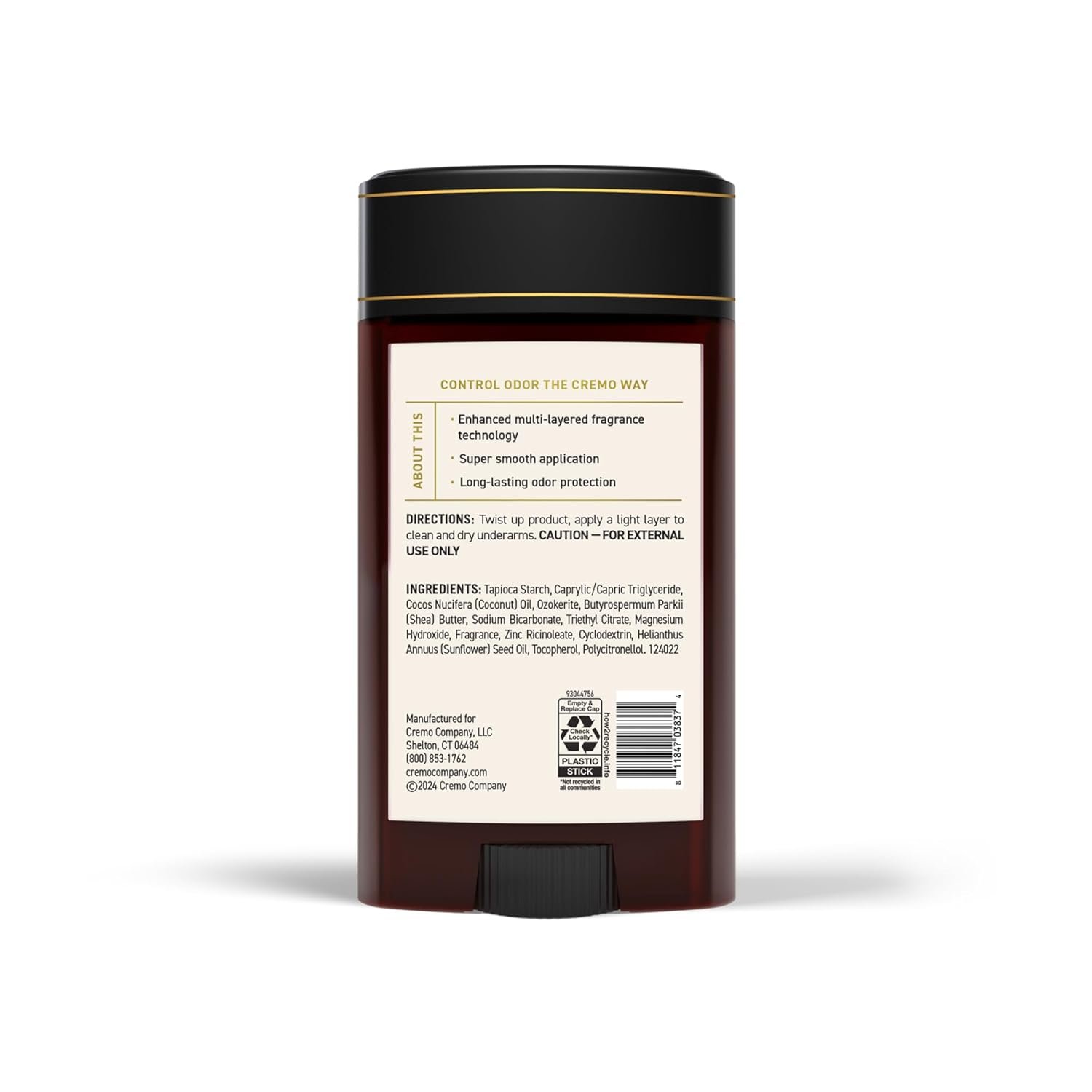 Cremo Italian Bergamot Aluminum Free Deodorant for Men, 48-hour Long Lasting Odor Protection, 2.65oz - Image 7