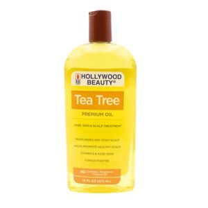 Hollywood Beauty Tea Tree Oil for Hair, Scalp, and Skin, 16 fl oz – Moisturizes Dry, Itchy Scalp, Fungus Fighter, Blended with Vitamin E & Aloe