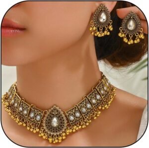 Indian Jewelry Sets for Women Indian Wedding Bridal Traditional Bohemian Jewellery Set Antique Oxidized Ethnic Party Prom Wear Statement Necklace Earring