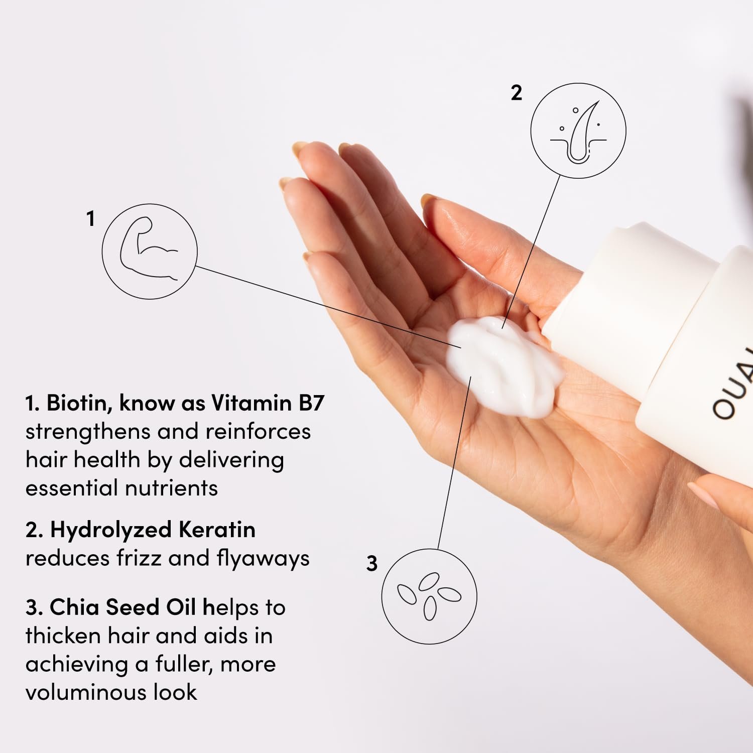 OUAI Fine Shampoo and Conditioner Set - Sulfate Free Shampoo and Conditioner for Fine Hair - Made with Keratin, Marshmallow Root, Shea Butter & Avocado Oil - Free of Parabens & Phthalates (10 Fl Oz) - Image 5