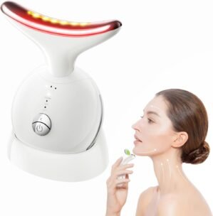 7 in 1 Face Massager Tool, Red Light Therapy for Face and Neck, Portable Face Lift Device, Neck Massager for Double Chin Reducer