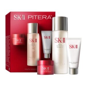 SK-II Youth Essentials Skin Care Set – Includes Facial Cleanser, Facial Essence & SKINPOWER Face Cream – Anti Aging Skin Care Set to Reduce Fine Lines & Improve Uneven Texture (3 Count)