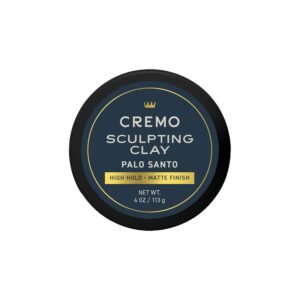 Cremo Premium Barber Grade Hair Styling Palo Santo (Reserve Collection) Sculpting Clay, High Hold, Matte Finsh, 4 Oz