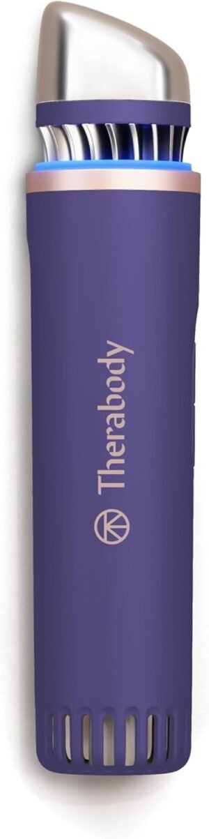 Therabody TheraFace Depuffing Wand – Cold and Heat Skincare Treatment to depuff and Glow; Beauty Wand, face Roller and Eye Massager for Dark Circles and Radiant Skin (Indigo)