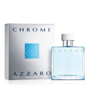 Azzaro Chrome Eau de Toilette – Fresh Aquatic Mens Cologne – Citrus, Woody, Musky Fragrance -Fresh Notes of Bergamot – Everyday Wear – Classic Summer Beach Scent – Luxury Perfumes for Men