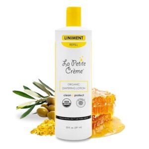 La Petite Creme French Premium Diapering Lotion – Diaper Cream Alternative to Baby Wipes – Gentle Moisturizer & Skin Cleanser with USDA Certified Organic Ingredients – Baby Essentials (20 oz)
