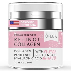 Retinol Face Moisturizer with Collagen & Hyaluronic Acid – Instant Face Lift Cream, Neck Cream for Tightening and Firming, Wrinkle Cream for Women and Men, 1.7 Fl Oz