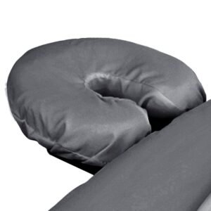 ForPro Premium Microfiber Massage Face Rest Cover, Cool Grey, Ultra-Light, Stain and Wrinkle-Resistant, for Massage Tables, 10-Count