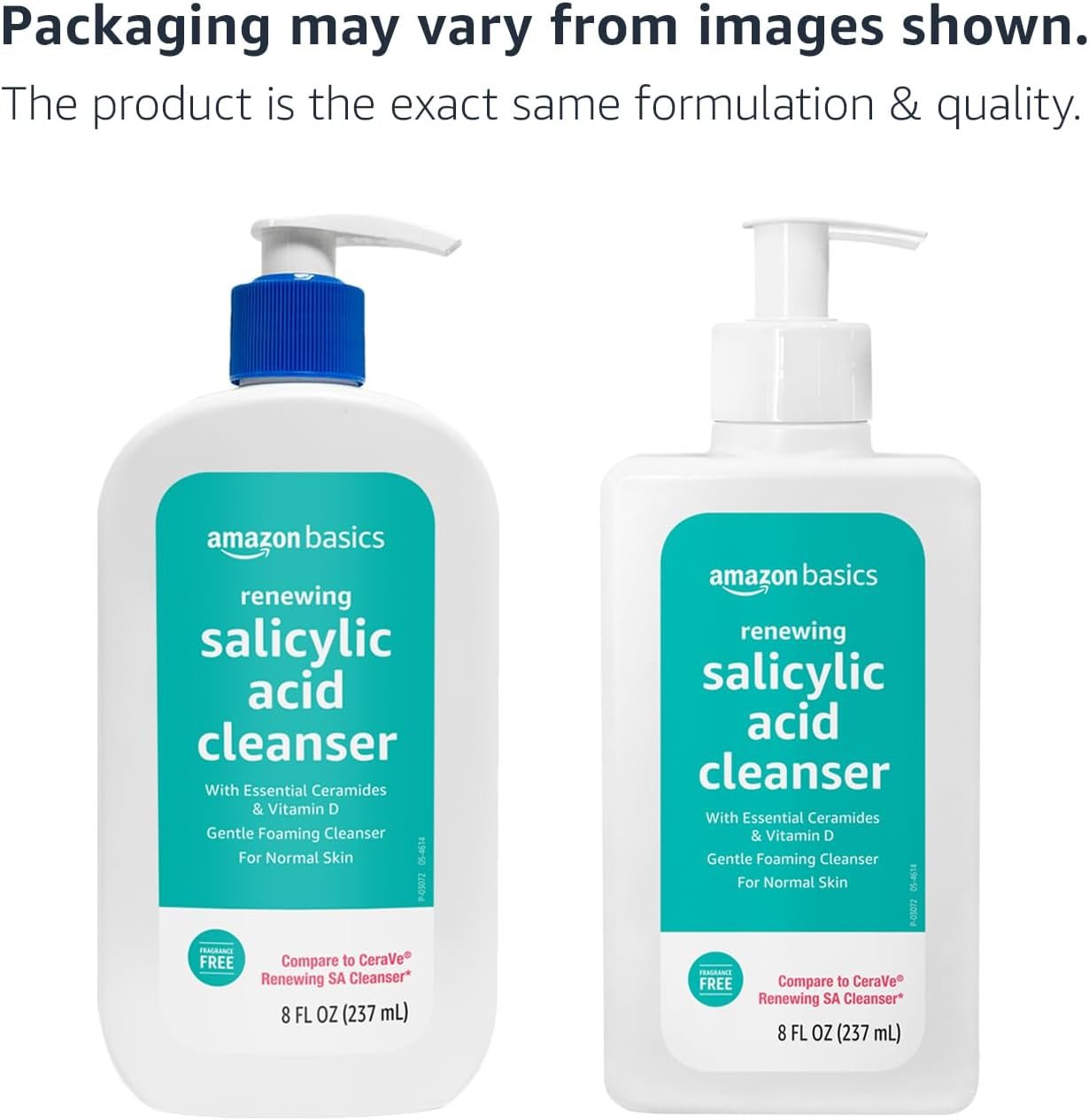 Amazon Basics Cleanser Face Wash - Renewing Salicylic Acid with Ceramides & Vitamin D, 8 fl oz, 1-Pack - Image 2