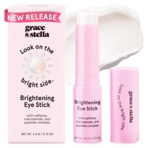 grace & stella Under Eye Brightener Balm Stick – Travel Essentials – Caffeine Eye Cream for Dark Circles, Puffiness, Wrinkles – Vegan Moisturizer Stick with Niacinamide, Hyaluronic Acid (0.13oz/3.5g)