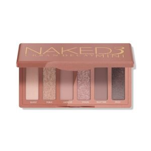 URBAN DECAY Naked 3 Mini Eyeshadow Palette – 6 Soft Pink Shadows, Matte & Shimmer Finishes, Ultra-Blendable Everyday Rosy Neutrals, Long-lasting Wear, Travel Makeup with Mirror