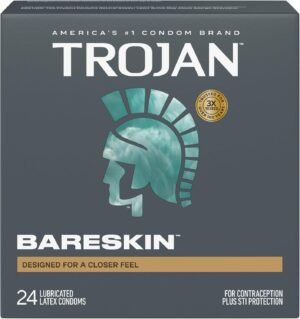 Trojan Bareskin Thin Premium Lubricated Condoms – 24 Count