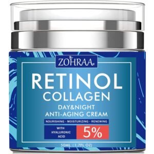 Retinol Cream for Face – Facial Moisturizer with Collagen and Hyaluronic Acid, Anti-Wrinkle Reduce Fine Lines Vitamin C+E Natural-Ingredient Day Night Anti-Aging For Women Men