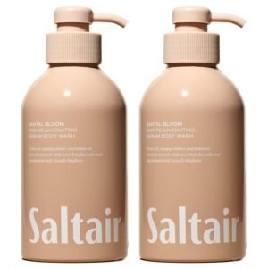 Saltair Body Wash, Santal Bloom 2-Pack. Moisturizing Body Cleanser with Monoi Oil and Cupuacu Butter. Luxury Shower Gel for Women. Vegan, Cruelty-Free Paraben Free. 2x 17oz Pump Bottles