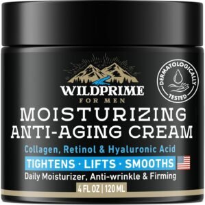 Men’s Face Moisturizer Cream – Anti Aging & Wrinkle – Made in USA – Collagen, Hyaluronic Acid, Vitamins E & A, Avocado Oil – After Shave Lotion – Age Facial Skin Care, Day & Night Moisturizing, 4 oz