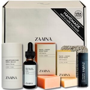 Men’s Self Care Package, Relaxation Spa Gift Set for Him – Luxury Natural Handmade Men Skin Care Kit, Unique Self Care Gift for Men by ZAAINA