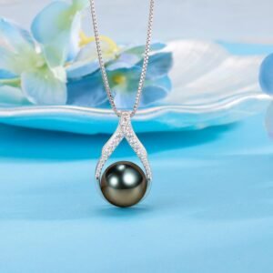 Mothers Day Gifts for Mom Gift Women Anniversary for Wife, Tahitian Black Pearl Necklaces,wife Girlfriend Her Wedding Birthday Gifts Christmas Day Valentine’s Gift for Her Jewelry