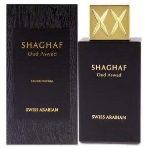 Swiss Arabian Shaghaf Oud Aswad | Oriental Woody Eau de Parfum 75ml – 2.5 Oz | Long-Lasting Unisex Arabic Oud Fragrance for Men & Women | Luxury Arabic Perfume for Fall & Winter