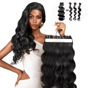 TRIIPPY Raw Cambodian Human Hair Bundles,Body Wave Bundles,Triple Lifespan Than Regular Virgin Hair,The Same Quality As Boutique Stores,No.1 Raw Hair Brand On Amazon(3 Bundles,24 24 24 Inches)