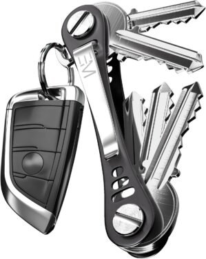 EM Premium Products Compact Key Holder – Pocket Key Organizer – 14 Keys Key Bar