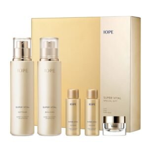 IOPE Super Vital Skin Care Set – Luxury Korean Skincare Gift Set for Anti Aging, Including Face Toner, Lotion and Moisturizer for Wrinkle Care – Facial Care Kit for All Skin, for Hydration & Lifting
