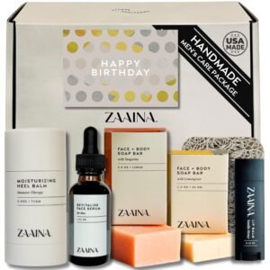 Men’s Birthday Care Package with Card – Luxury Gift Set for Men, Body Self Care Kit for Men, Relaxing Spa Birthday Gift Basket by ZAAINA