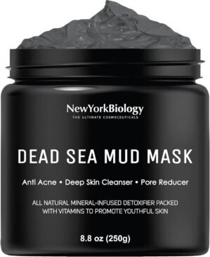 New York Biology Dead Sea Mud Mask for Face and Body – Spa Quality Pore Reducer for Acne, Blackheads & Oily Skin, Natural Skincare for Women, Men – Tightens Skin for A Healthier Complexion – 8.8 oz