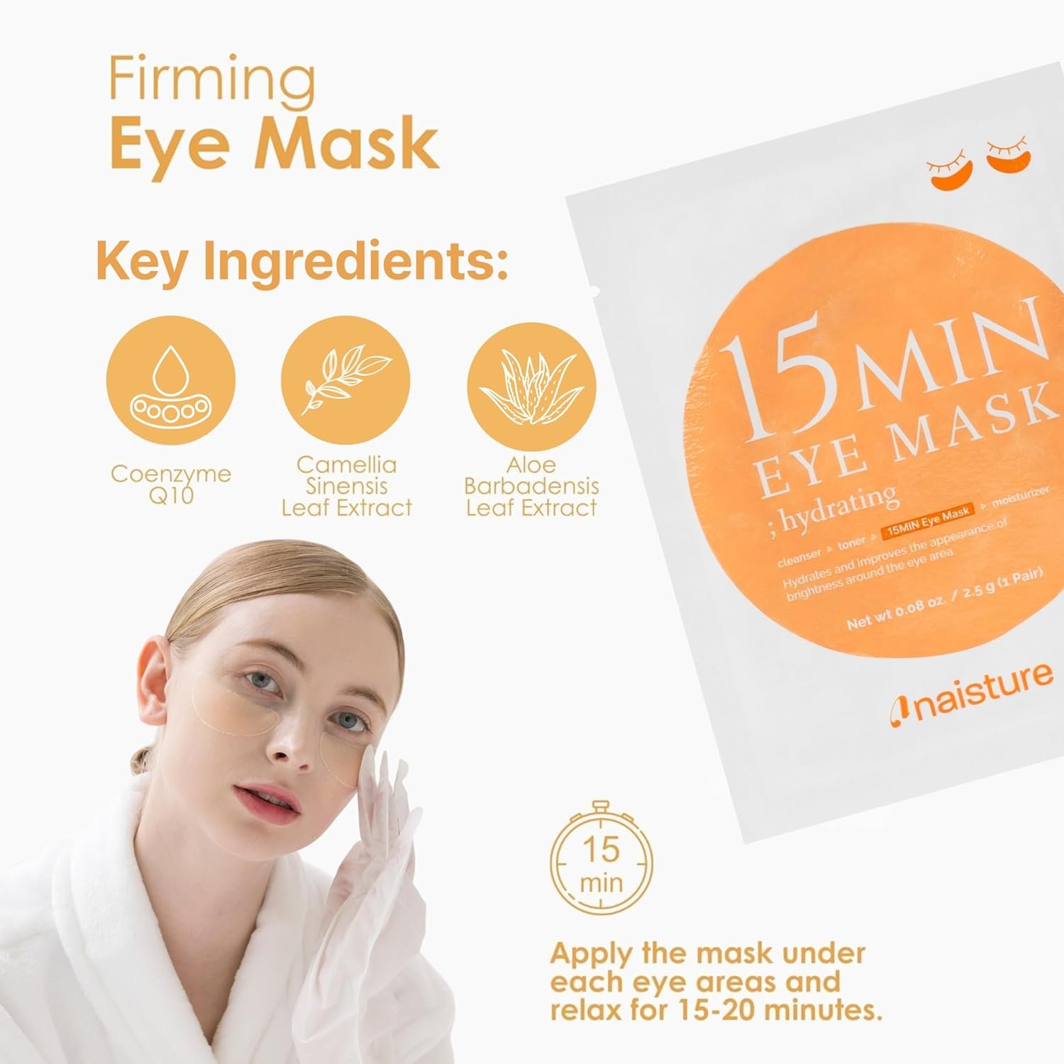 15 Min Pamper Me Kit by Naisture – Korean Spa and Skincare Kit for Women with Hair Mask, Hand and Foot Masks, Eye Mask, and Face Masks - Image 6