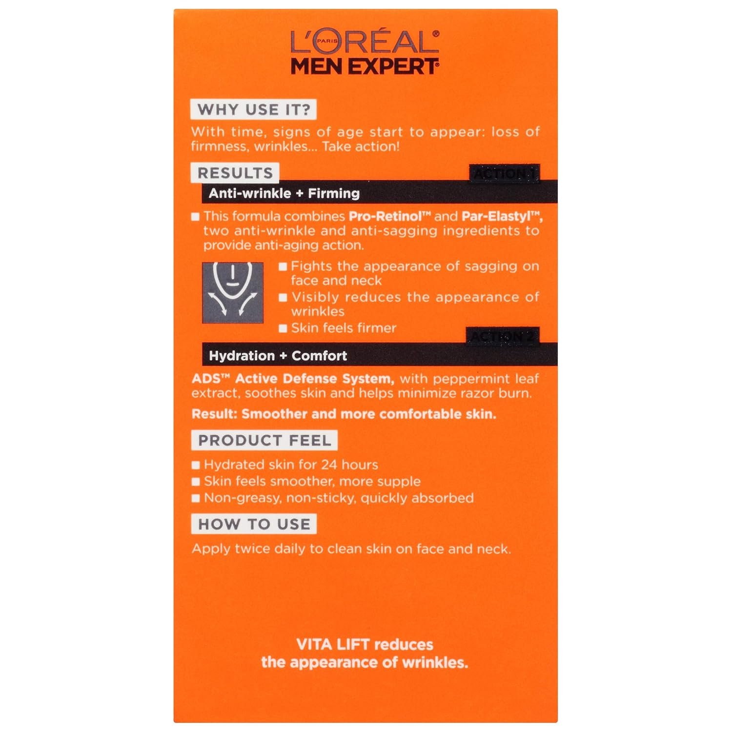 L'Oreal Paris Men Expert Vitalift Anti-Wrinkle & Firming Face Moisturizer with Pro-Retinol, 1.6 oz - Image 2