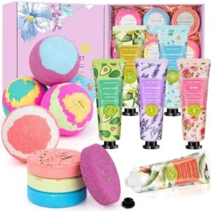Bath Bombs for Women, Mothers Gifts Day for Mom, Relaxing Spa Baskets Gift Set, Self Care Gifts for Women, Birthday Bombs Gifts for Mom, Coworker, Teacher, Nurse
