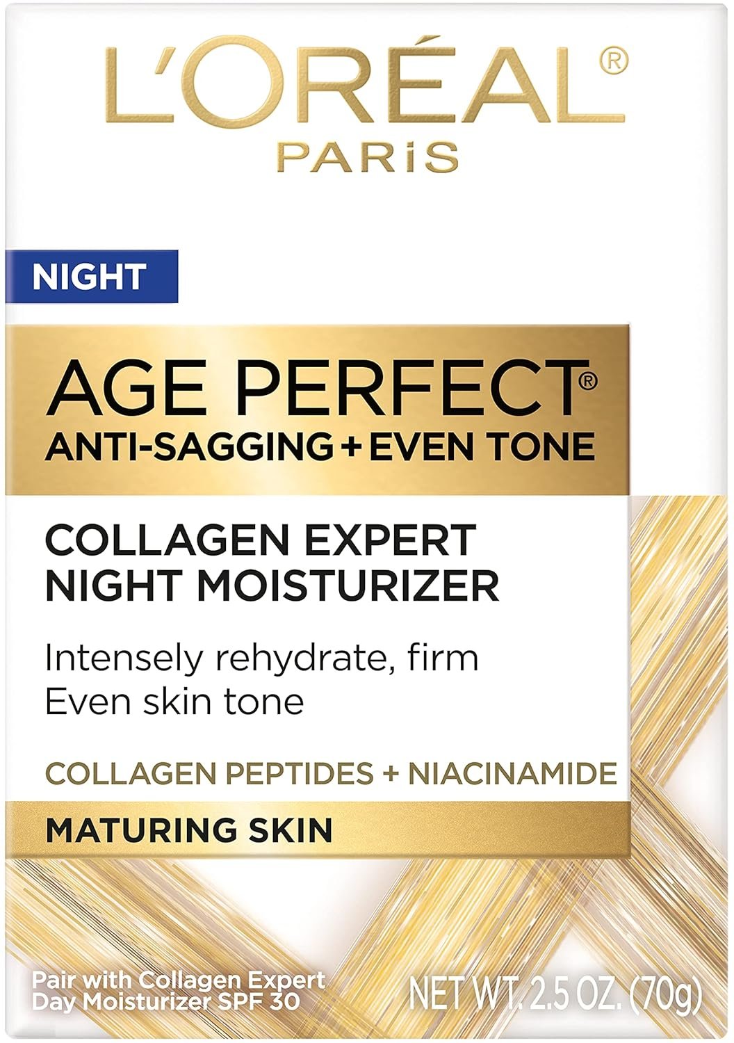 L'Oreal Paris Age Perfect Collagen Expert Anti-Aging, Anti-Wrinkle Night Moisturizer 2.5 oz - Image 2