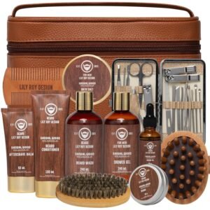Father’s Day Spa Gift Set for Men – Luxury 30-Piece Sandalwood Bath & Beard Gift Set for Men, Bath & Body Care Kit for Him with Beard Wax | Christmas, Valentine’s Day, Birthday, Gift for Father Dad