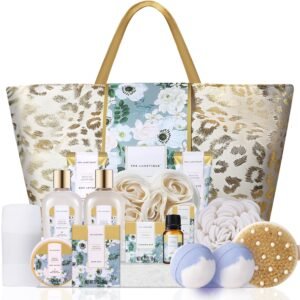 spa luxetique Spa Gift Baskets for Women – Gift Set for Women,15pcs Luxury Relaxing Spa Kit with Bath Bombs, Birthday Gifts Body and Bath Set