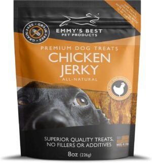 Emmy’s Best EBPP Chicken Jerky Dog Treats Made in USA – 100% Natural Jerky Treats Made with Real Chicken – Grilled Chicken Strips for Medium Dogs, Large and Small Dogs