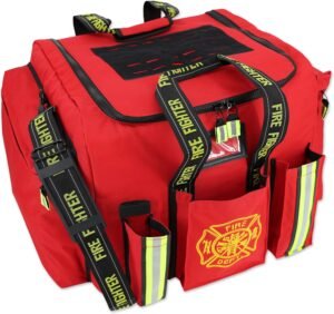 Lightning X Products Premium XL Step-In Turnout Gear Bag With Shoulder Strap & Front Pockets – Red