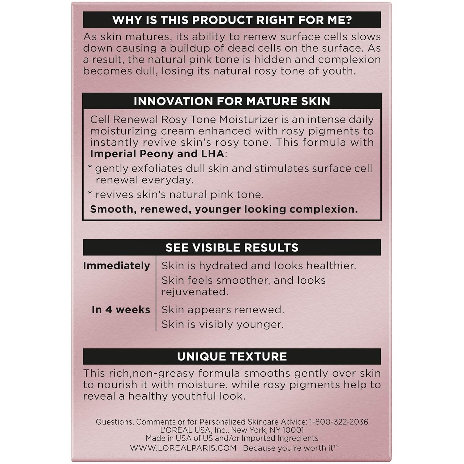 L'Oreal Paris Age Perfect Rosy Tone Anti-Sagging Face Moisturizer, Renew & Revive Healthy Tone, 1.7 oz (Packaging May Vary) - Image 2