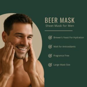 Men’s Face Mask – Skincare Sheet Mask: Beer Lover’s Gift for Groomsmen, Dads, Husband, Brother, Mom, Bachelor Parties, Bachelorette Parties | Hydrating & Revitalizing Skincare