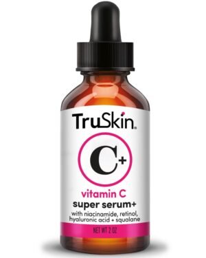 TruSkin Vitamin C Super Serum – Niacinamide, Retinol, Hyaluronic & Salicylic Acid – All-in-One Anti Aging Serum for Face – Improve Appearance of Dark Spots, Firmness for Brighter Looking Skin, 2 Fl Oz