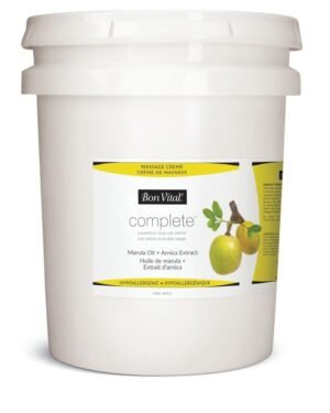 Bon Vital Complete Massage Creme, Premium Dual Use Cream for Hypoallergenic Professional Massages, Non Greasy Unscented Moisturizer Made with Marula, Olive, Avocado, & Jojoba Oil, 5 Gallons
