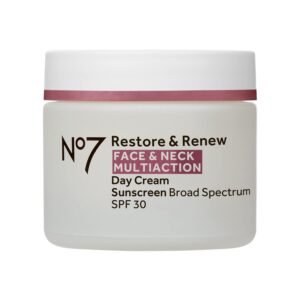 No7 Restore & Renew Multi Action Face & Neck Cream – Anti Aging Face Moisturizer with SPF 30 – Helps to Firm & Hydrate Crepey Skin – Formulated with Hyaluronic Acid, Peptides & Ceramides (1.69 Oz)