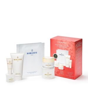 Borghese 7-Piece Skin Perfecting Gift Set – Includes Mud Mask, AHA BHA Overnight Mask, Night Face Cream, Hand Sheet Masks, Shower Gel, & Body Cream