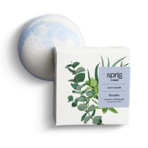 Sprig by Kohler Eucalyptus + Mint Bath Bomb, Natural Botanicals & Premium Skincare Ingredients (Shea Butter, Coconut Oil, & Kaolin Clay) to Cool and Refresh – Breathe