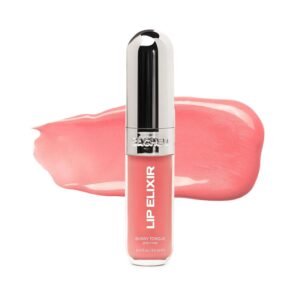 Sacheu Lip Elixir Nourishing and Hydrating Lipgloss — Moisturizing Plumping Lip Gloss Enriched with Collagen, Non-Sticky Lip Color Smooth High-Shine Finish, Vegan & Cruelty-Free, Bunny Tongue (Pink)