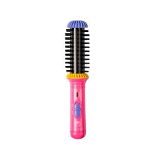 CALISTA GoGo Mini Heated Round Brush | Curl, Touch-Up, De-Frizz, and Style Hair with the Mini 7” Styling Tool | Heats to 365°F | Perfectly Designed Travel Tool | Dual Voltage (Peachy Pink)